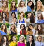 Коллаж красивых молодых женщин между дой 18 и 30 стоковое фото Коллаж красивых молодых женщин между дой 18 и 30 стоковое фото