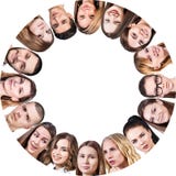 Коллаж различных людей в круге стоковые изображения Коллаж различных людей в круге стоковые изображения