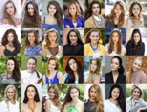 Коллаж, счастливые молодые женщины стоковое фото Коллаж, счастливые молодые женщины стоковое фото