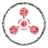 Коллаж химической войны агента нервно-паралитического действия WMD треугольников иллюстрация штока Коллаж химической войны агента нервно-паралитического действия WMD треугольников иллюстрация штока
