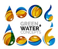 Комплект абстрактных значков воды eco, логотип дела Стоковое Изображение Комплект абстрактных значков воды eco, логотип дела Стоковое Изображение