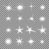 Комплект вектора накаляя света разрывает с sparkles иллюстрация вектора Комплект вектора накаляя света разрывает с sparkles иллюстрация вектора