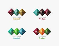 Комплект квадратных абстрактных шаблонов или infographics предпосылки Стоковое Изображение Комплект квадратных абстрактных шаблонов или infographics предпосылки Стоковое Изображение