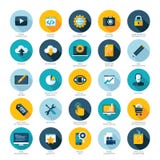 Комплект плоских значков дизайна для развития веб-дизайна, SEO и маркетинга интернета иллюстрация штока Комплект плоских значков дизайна для развития веб-дизайна, SEO и маркетинга интернета иллюстрация штока