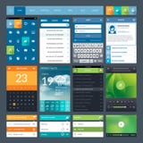 Комплект плоских элементов ui дизайна для передвижного app и бесплатная иллюстрация Комплект плоских элементов ui дизайна для передвижного app и бесплатная иллюстрация