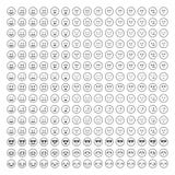 Комплект черных smilies большой иллюстрация вектора Комплект черных smilies большой иллюстрация вектора