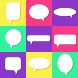 Комплект белой речи клокочет с тенями, установленными значками иллюстрация штока Комплект белой речи клокочет с тенями, установленными значками иллюстрация штока