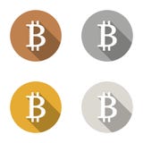 Комплект валюты Bitcoin виртуальный платины золота логотипа значков символов простой бронзовой серебряной покрасил длинную тень иллюстрация вектора Комплект валюты Bitcoin виртуальный платины золота логотипа значков символов простой бронзовой серебряной покрасил длинную тень иллюстрация вектора
