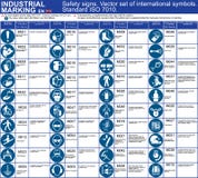 Комплект значков символов знаков безопасности вектора ISO 7010 для того чтобы знаменовать необходимые действия Vector вокруг граф Комплект значков символов знаков безопасности вектора ISO 7010 для того чтобы знаменовать необходимые действия Vector вокруг граф