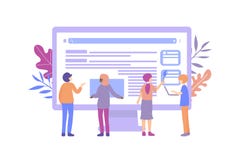 Компьютер маленьких людей веб-дизайна иллюстрация вектора Компьютер маленьких людей веб-дизайна иллюстрация вектора