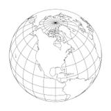 Конспектируйте глобус земли при карта мира сфокусированная на Северной Америке также вектор иллюстрации притяжки corel иллюстрация вектора Конспектируйте глобус земли при карта мира сфокусированная на Северной Америке также вектор иллюстрации притяжки corel иллюстрация вектора