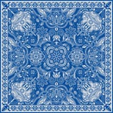 Конструируйте для квадратного карманн, шали, ткани Цветочный узор Пейсли иллюстрация штока Конструируйте для квадратного карманн, шали, ткани Цветочный узор Пейсли иллюстрация штока