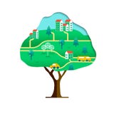 Концепция дерева Eco дружелюбная с устойчивым городом бесплатная иллюстрация Концепция дерева Eco дружелюбная с устойчивым городом бесплатная иллюстрация