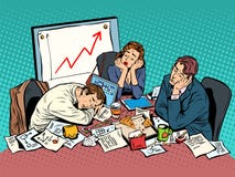 Концепция дела метода мозгового штурма поздно вечером иллюстрация вектора Концепция дела метода мозгового штурма поздно вечером иллюстрация вектора