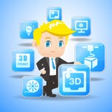 концепция печати 3D иллюстрация штока концепция печати 3D иллюстрация штока