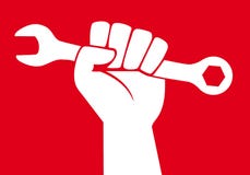 Концепция схватки работника мира для того чтобы получить социальные пособия с поднятым кулаком иллюстрация вектора Концепция схватки работника мира для того чтобы получить социальные пособия с поднятым кулаком иллюстрация вектора