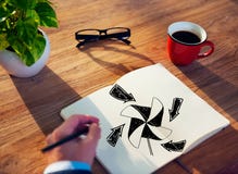 Концепция цикла экологичности загрязнения экологической турбины естественная стоковые изображения rf Концепция цикла экологичности загрязнения экологической турбины естественная стоковые изображения rf