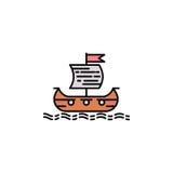 Корабль Викинга, сосуд, море, транспорт, значок флага Элемент значка цвета истории для мобильных приложений концепции и сети Цвет иллюстрация вектора Корабль Викинга, сосуд, море, транспорт, значок флага Элемент значка цвета истории для мобильных приложений концепции и сети Цвет иллюстрация вектора