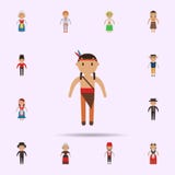 Коренной американец, значок мультфильма человека r иллюстрация вектора Коренной американец, значок мультфильма человека r иллюстрация вектора