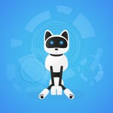 Кот робота Животные машины работая автоматически, взаимодействующий любимчик игрушки компьютера иллюстрация штока Кот робота Животные машины работая автоматически, взаимодействующий любимчик игрушки компьютера иллюстрация штока