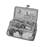 Красивая коробка с needlework Винтажное нарисованное вручную бесплатная иллюстрация Красивая коробка с needlework Винтажное нарисованное вручную бесплатная иллюстрация