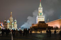 Красиво украшенные Москва и красная площадь на Новый Год и стоковые изображения Красиво украшенные Москва и красная площадь на Новый Год и стоковые изображения