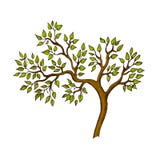Красивое графическое дерево с зелеными листьями и коричневыми ветвями иллюстрация вектора Красивое графическое дерево с зелеными листьями и коричневыми ветвями иллюстрация вектора