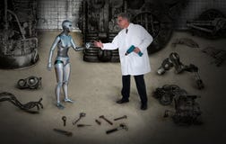 Красивое творение робота женщины Красивое творение робота женщины