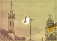 Красивое фото перемещения исторических зданий в вене стоковые фотографии rf Красивое фото перемещения исторических зданий в вене стоковые фотографии rf