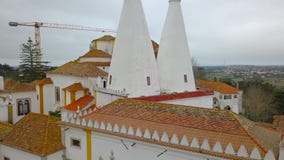 Красивый вид сверху Sintra, Португалия Дворец Sintra национальный r Красивый вид сверху Sintra, Португалия Дворец Sintra национальный r