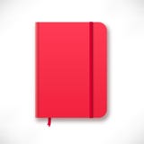 Красная тетрадь moleskin иллюстрация вектора Красная тетрадь moleskin иллюстрация вектора