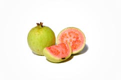 Красный guava изолированный на белой предпосылке стоковое фото rf Красный guava изолированный на белой предпосылке стоковое фото rf