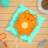 Красный кот спать на подушке дома бесплатная иллюстрация Красный кот спать на подушке дома бесплатная иллюстрация