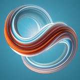 Красный цвет и покрашенная синью переплетенная форма 3D произведенные компьютером абстрактные геометрические представляют иллюстр Стоковое фото RF Красный цвет и покрашенная синью переплетенная форма 3D произведенные компьютером абстрактные геометрические представляют иллюстр Стоковое фото RF