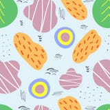 Красочная безшовная картина с абстрактными формами Нарисованный вручную, эскиз, doodle иллюстрация вектора Красочная безшовная картина с абстрактными формами Нарисованный вручную, эскиз, doodle иллюстрация вектора