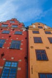 Красочная часть Stockholms Gamla Stan стоковые изображения rf Красочная часть Stockholms Gamla Stan стоковые изображения rf