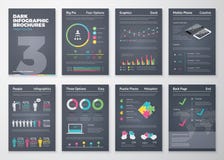 Красочные плоские infographic шаблоны на темной предпосылке иллюстрация штока Красочные плоские infographic шаблоны на темной предпосылке иллюстрация штока