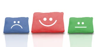 Красочный коллаж подушек с стороной и отражением smiley стоковое изображение Красочный коллаж подушек с стороной и отражением smiley стоковое изображение
