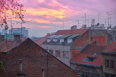крыши zagreb стоковые фотографии rf крыши zagreb стоковые фотографии rf
