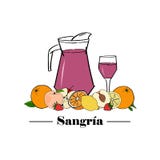 Кувшин и стекло красного питья иллюстрация штока Кувшин и стекло красного питья иллюстрация штока