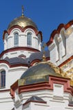 Куполы монастыря St Simon Canaanite на солнечный летний день стоковое изображение Куполы монастыря St Simon Canaanite на солнечный летний день стоковое изображение