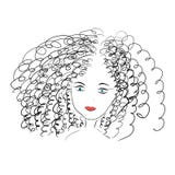 Курчавая девушка с голубыми глазами иллюстрация штока Курчавая девушка с голубыми глазами иллюстрация штока