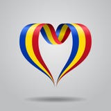 Лента румынского флага в форме сердц также вектор иллюстрации притяжки corel иллюстрация штока Лента румынского флага в форме сердц также вектор иллюстрации притяжки corel иллюстрация штока