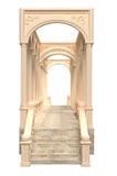 Лестница к балюстраде на белом переводе предпосылки 3D иллюстрация штока Лестница к балюстраде на белом переводе предпосылки 3D иллюстрация штока