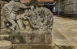 Лестницы скульптуры слона на виске Sringeri стоковые изображения Лестницы скульптуры слона на виске Sringeri стоковые изображения