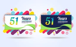 51 лет хлопают элементы современного дизайна годовщины, красочный вариант, дизайн шаблона торжества, дизайн шаблона торжества поп иллюстрация вектора 51 лет хлопают элементы современного дизайна годовщины, красочный вариант, дизайн шаблона торжества, дизайн шаблона торжества поп иллюстрация вектора