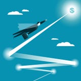 Летание бизнесмена к цели иллюстрация вектора Летание бизнесмена к цели иллюстрация вектора