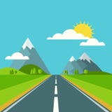 Лето вектора или предпосылка ландшафта весны Дорога в зеленом vall иллюстрация вектора Лето вектора или предпосылка ландшафта весны Дорога в зеленом vall иллюстрация вектора
