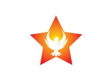 Летящая птица Феникса внутри логотипа крыльев звезды и орла открытого бесплатная иллюстрация Летящая птица Феникса внутри логотипа крыльев звезды и орла открытого бесплатная иллюстрация