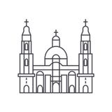 Линия значок вектора церков собора, знак, иллюстрация на предпосылке, editable ходах иллюстрация штока Линия значок вектора церков собора, знак, иллюстрация на предпосылке, editable ходах иллюстрация штока